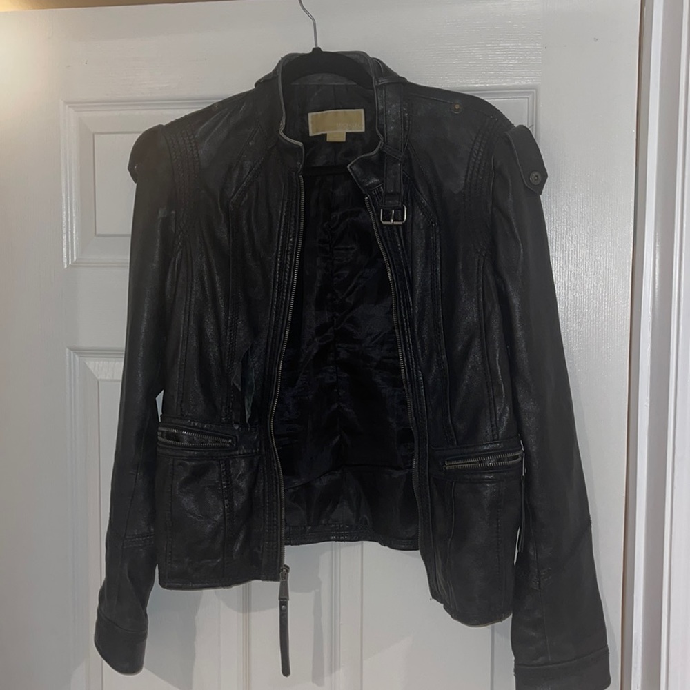 Michael kors leather jacket